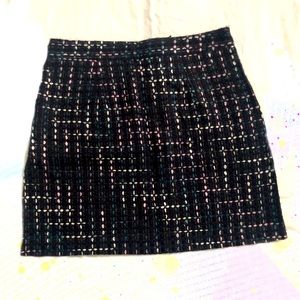 Multi colored tweed mini skirt